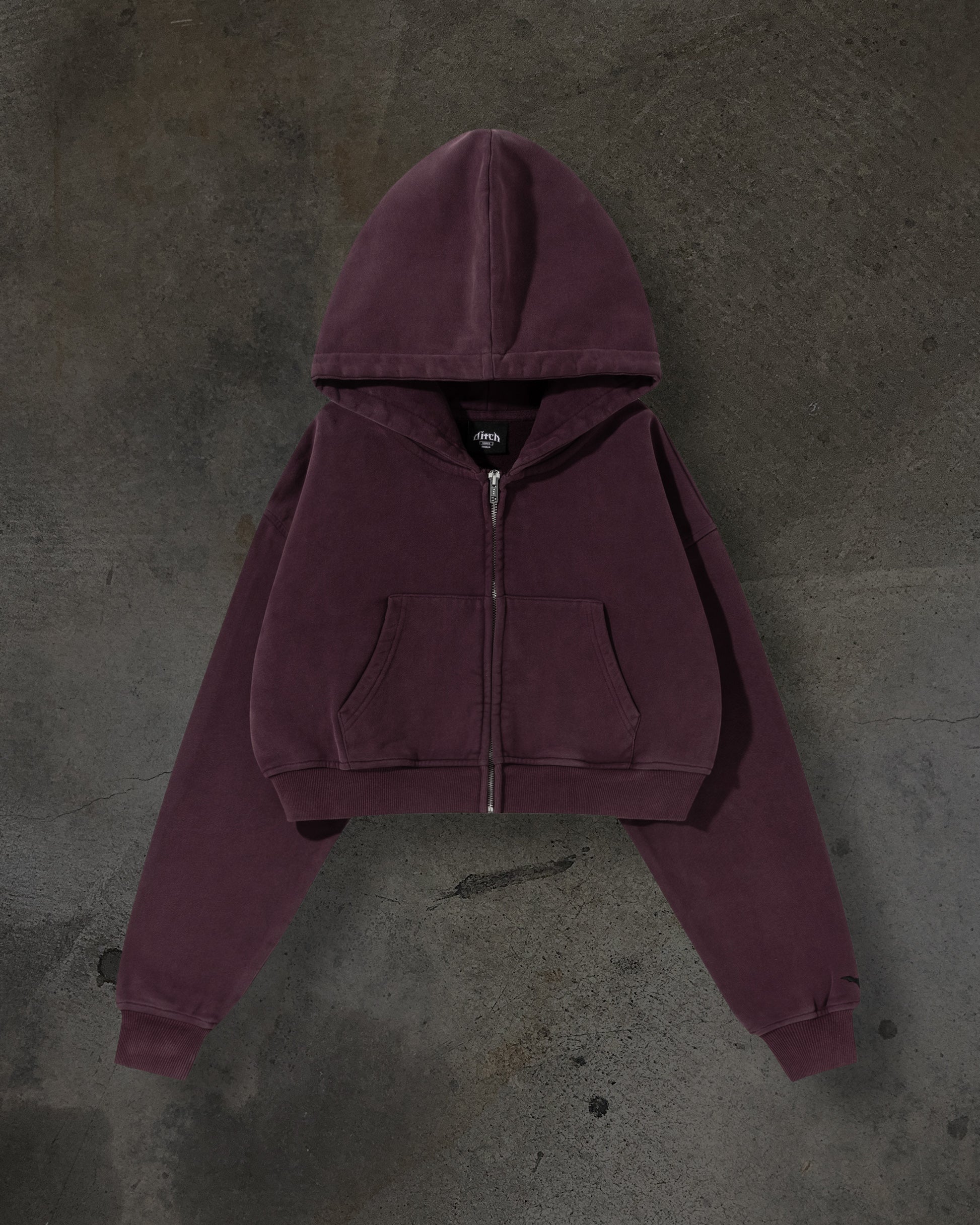 WOMENS CROPPED ZIP (CRIMSON)-IYAMIUIO