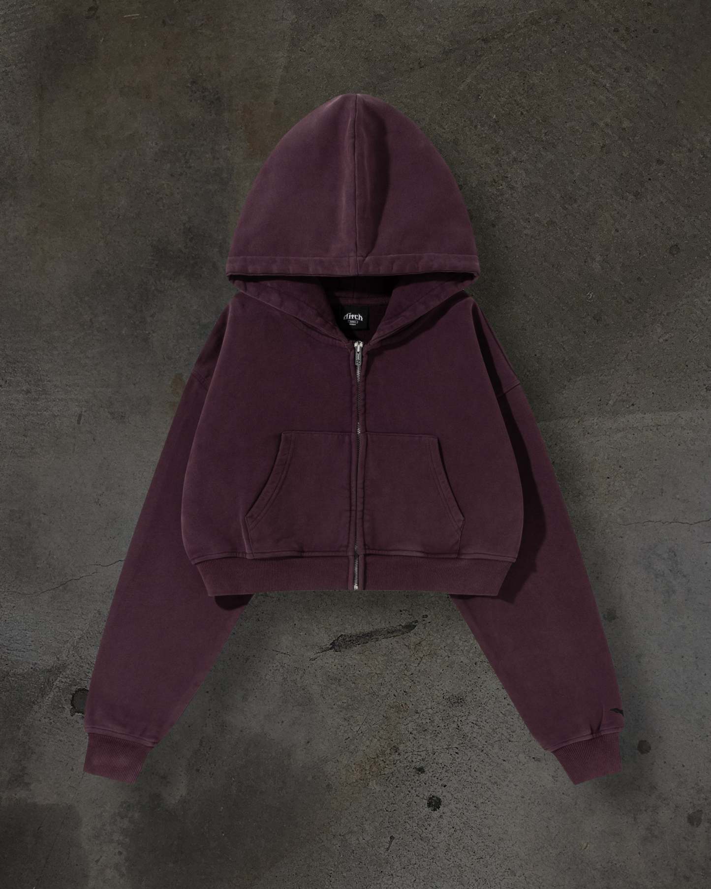 WOMENS CROPPED ZIP (CRIMSON)-IYAMIUIO