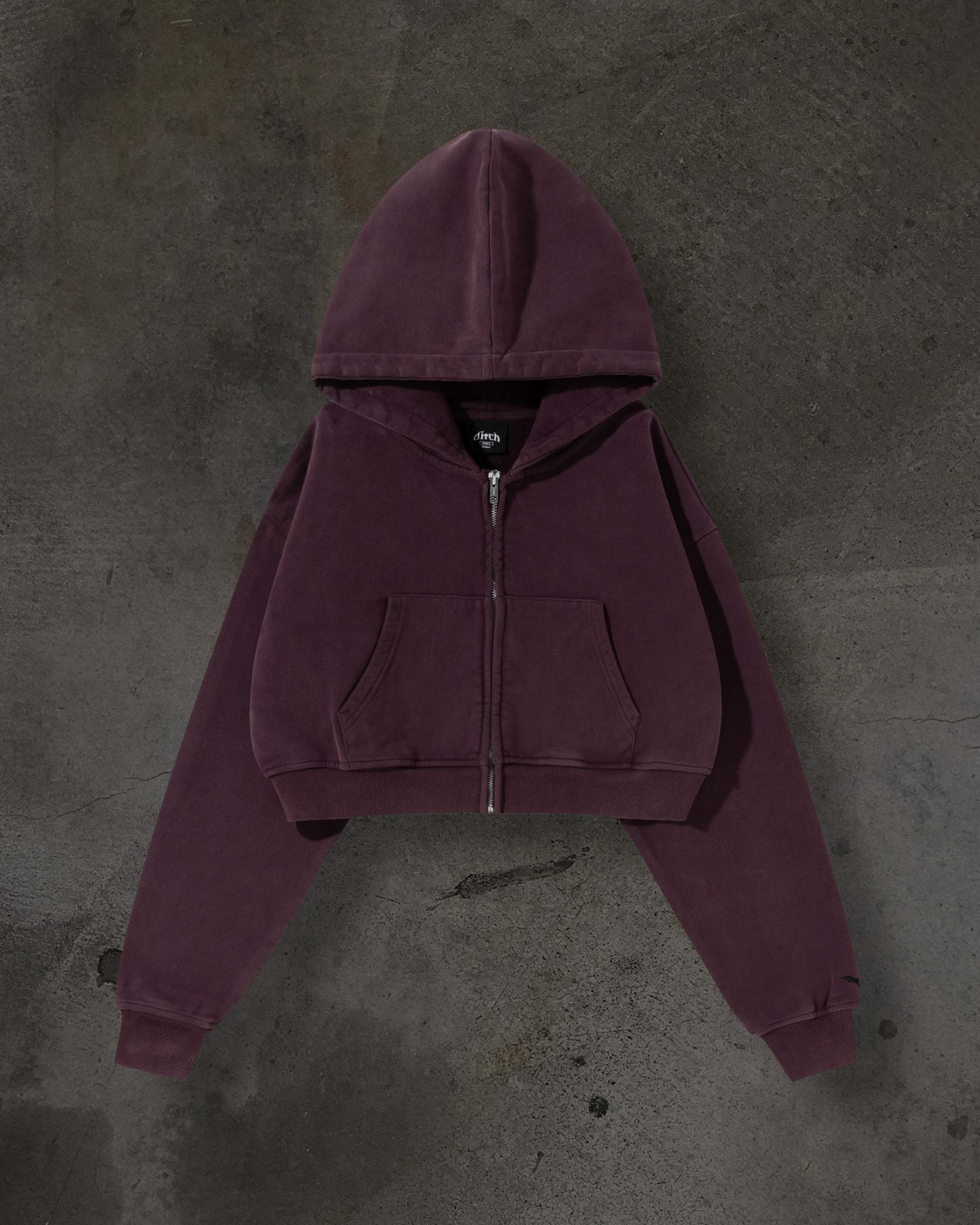 WOMENS CROPPED ZIP (CRIMSON)-IYAMIUIO