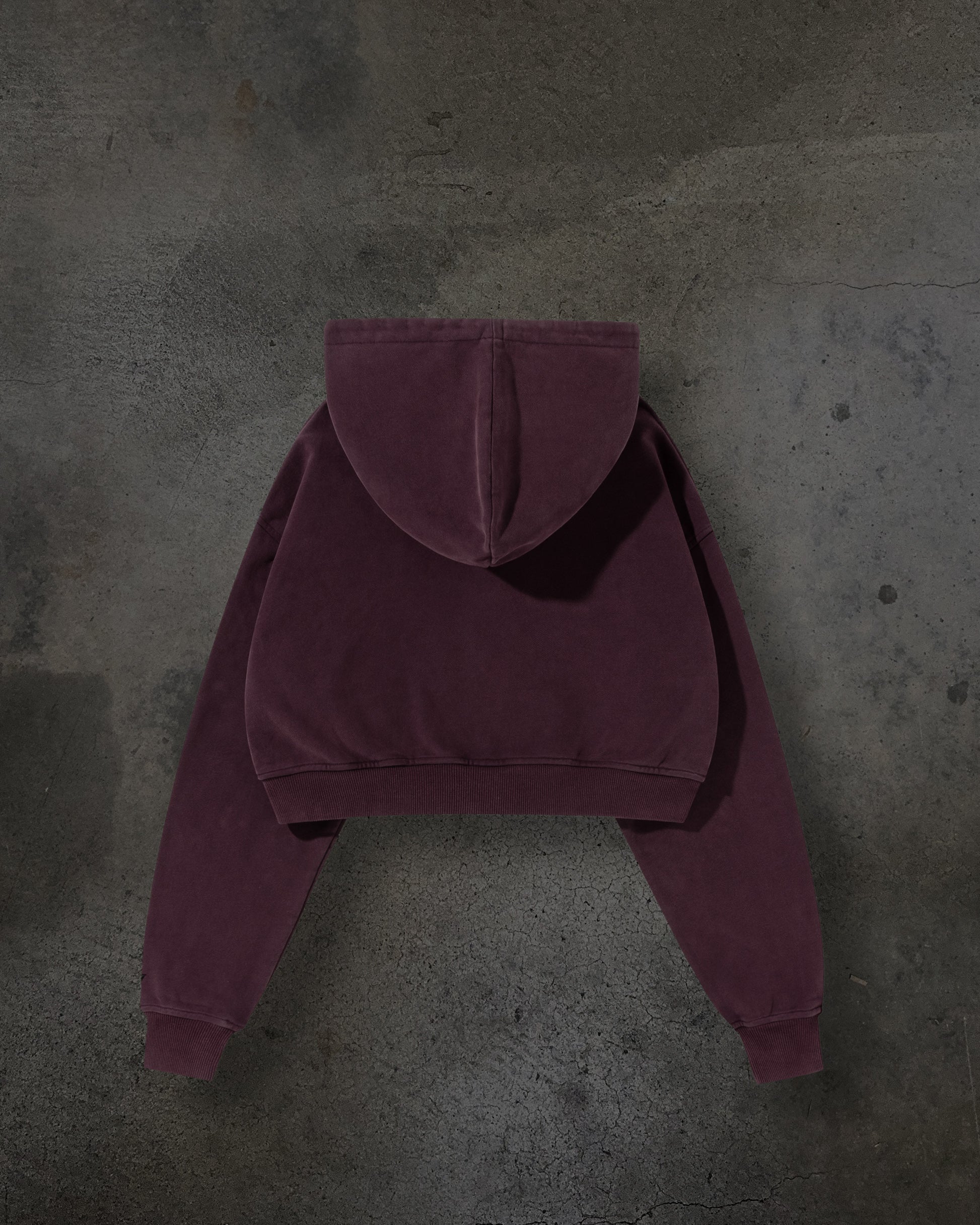 WOMENS CROPPED ZIP (CRIMSON)-IYAMIUIO