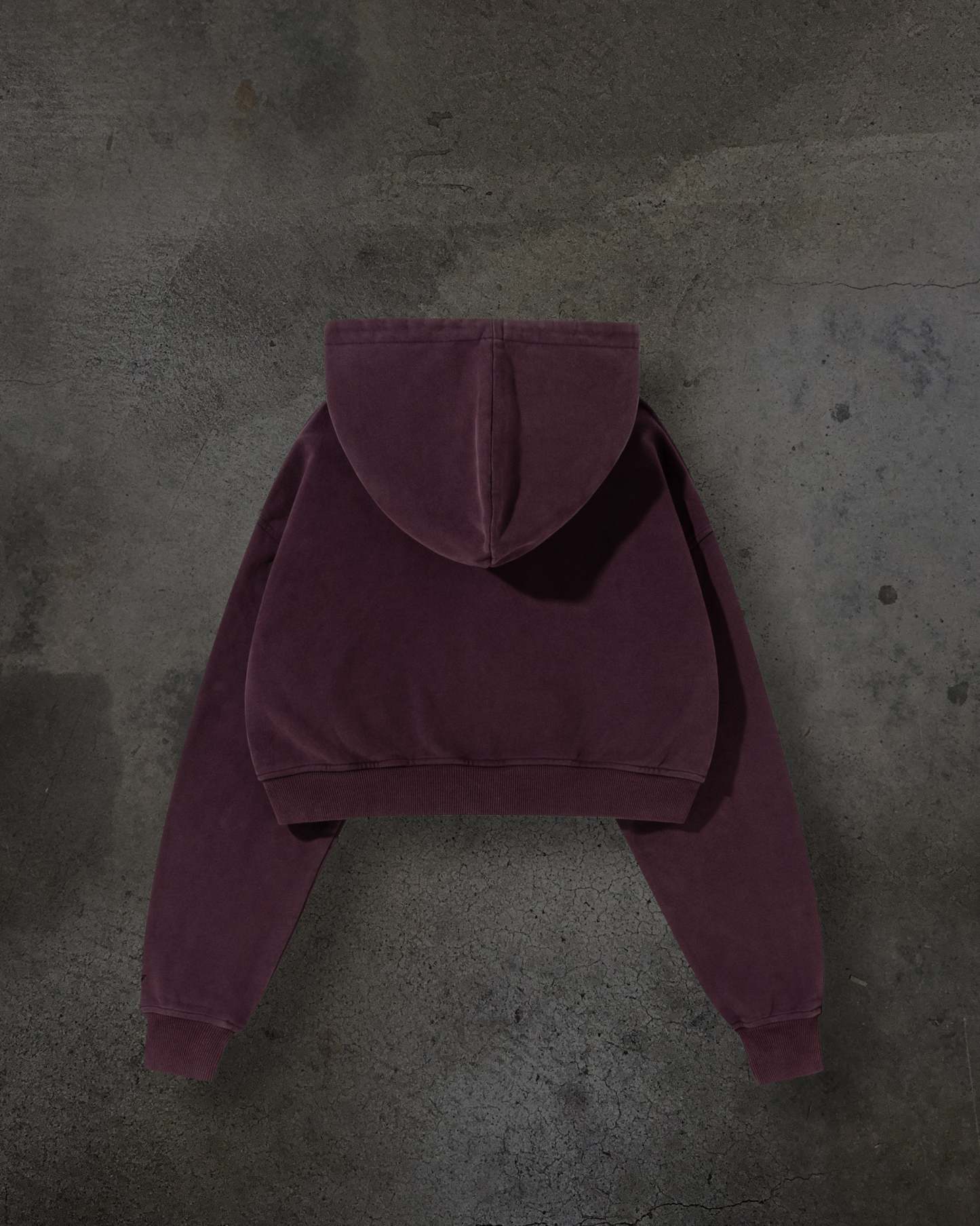 WOMENS CROPPED ZIP (CRIMSON)-IYAMIUIO