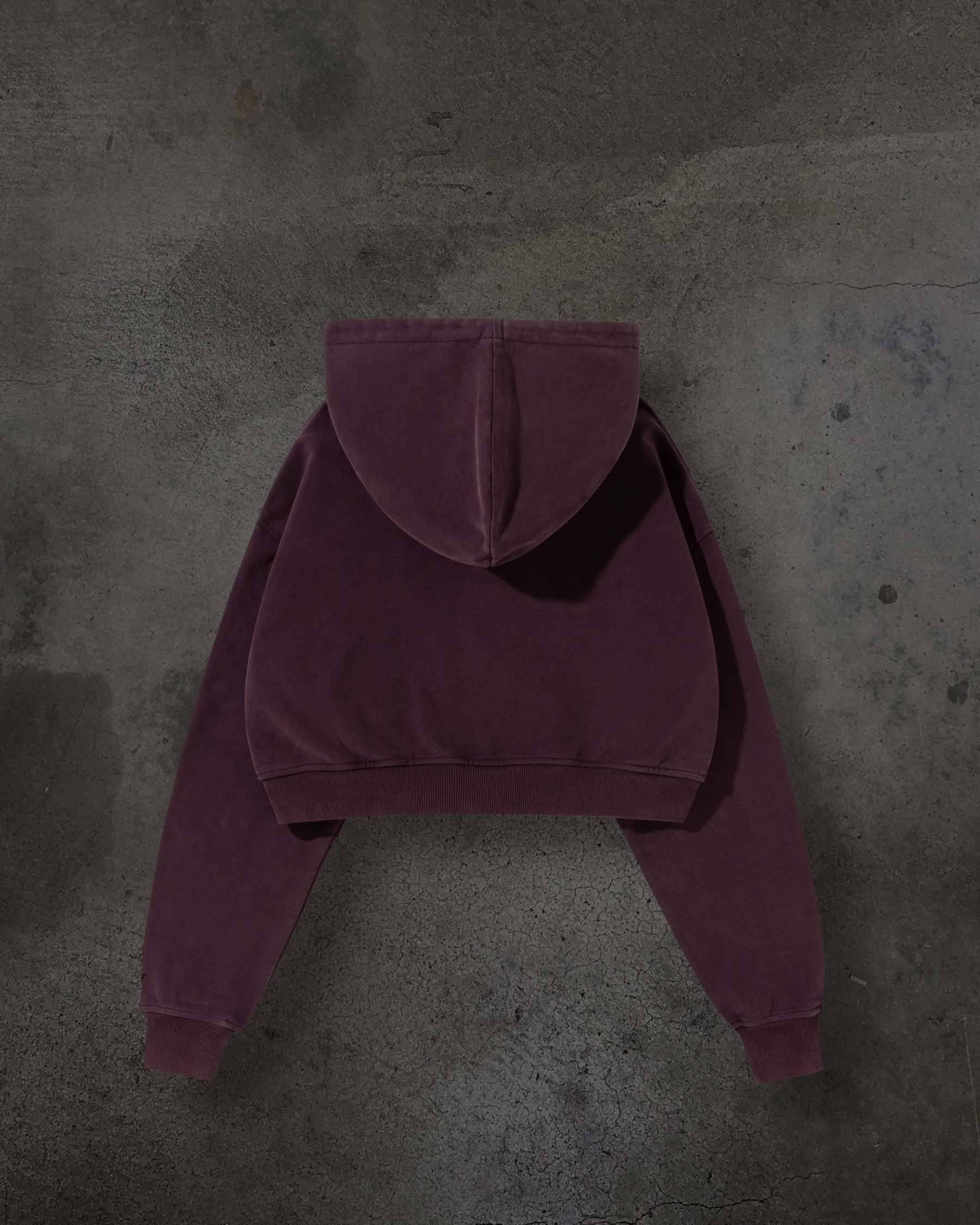 WOMENS CROPPED ZIP (CRIMSON)-IYAMIUIO