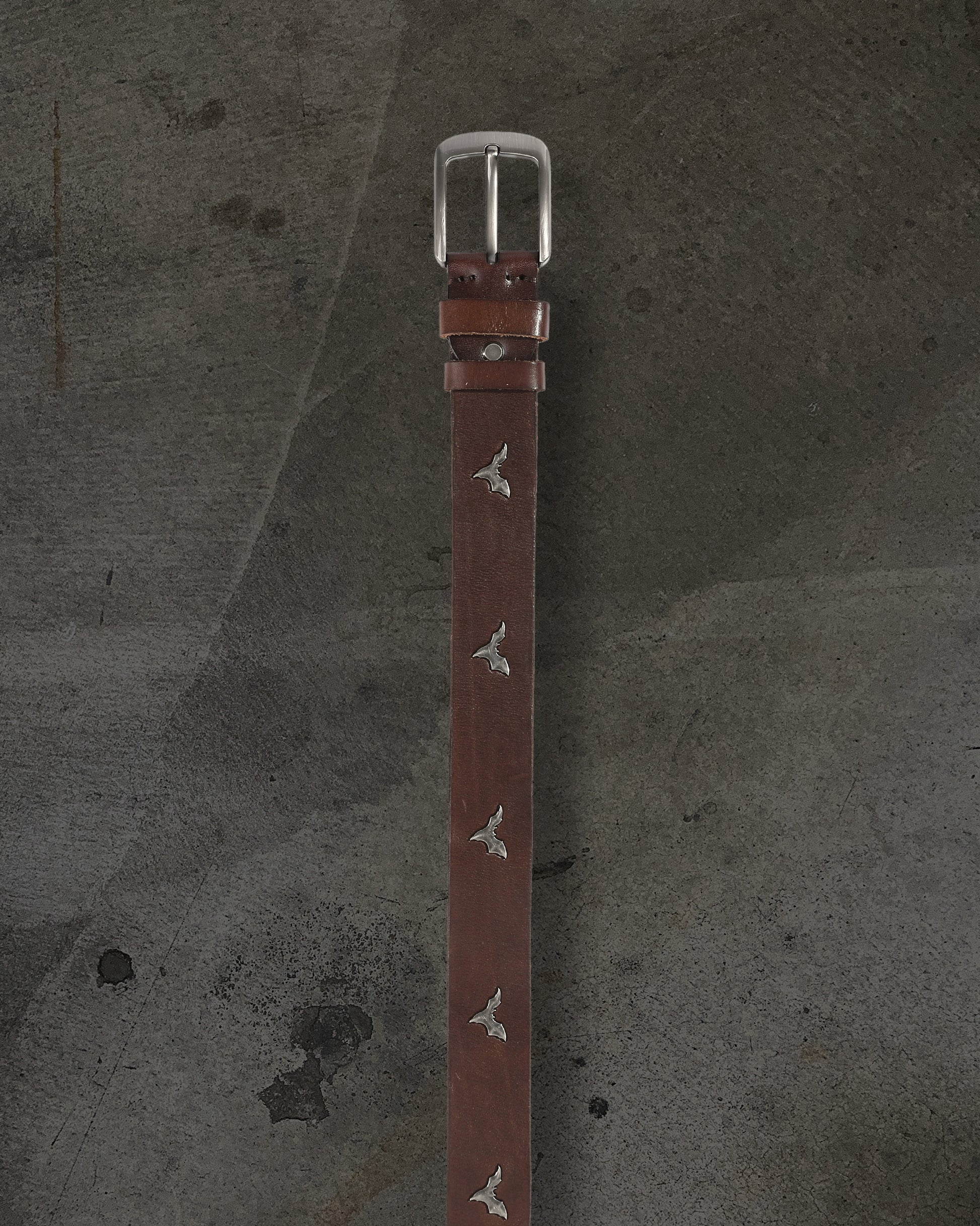 DITCH BAT LEATHER BELT (BROWN)-IYAMIUIO