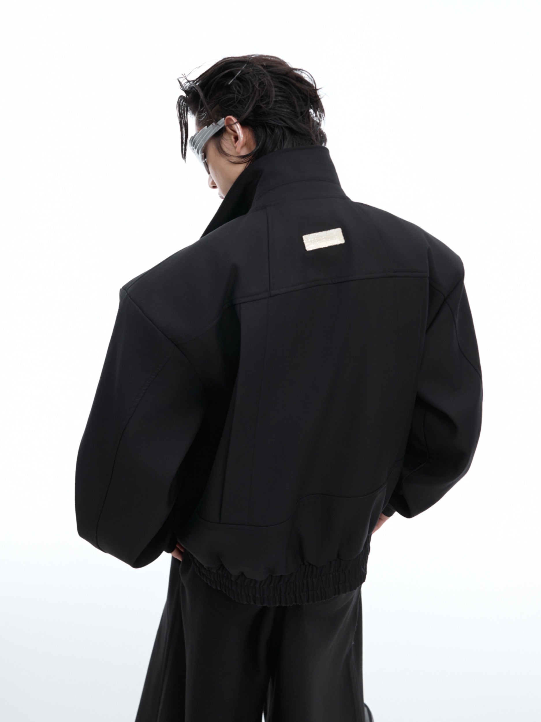 【24s Oct.】Pleated Tightening Shoulder Pads Design Sense Biker Jacket-IYAMIUIO