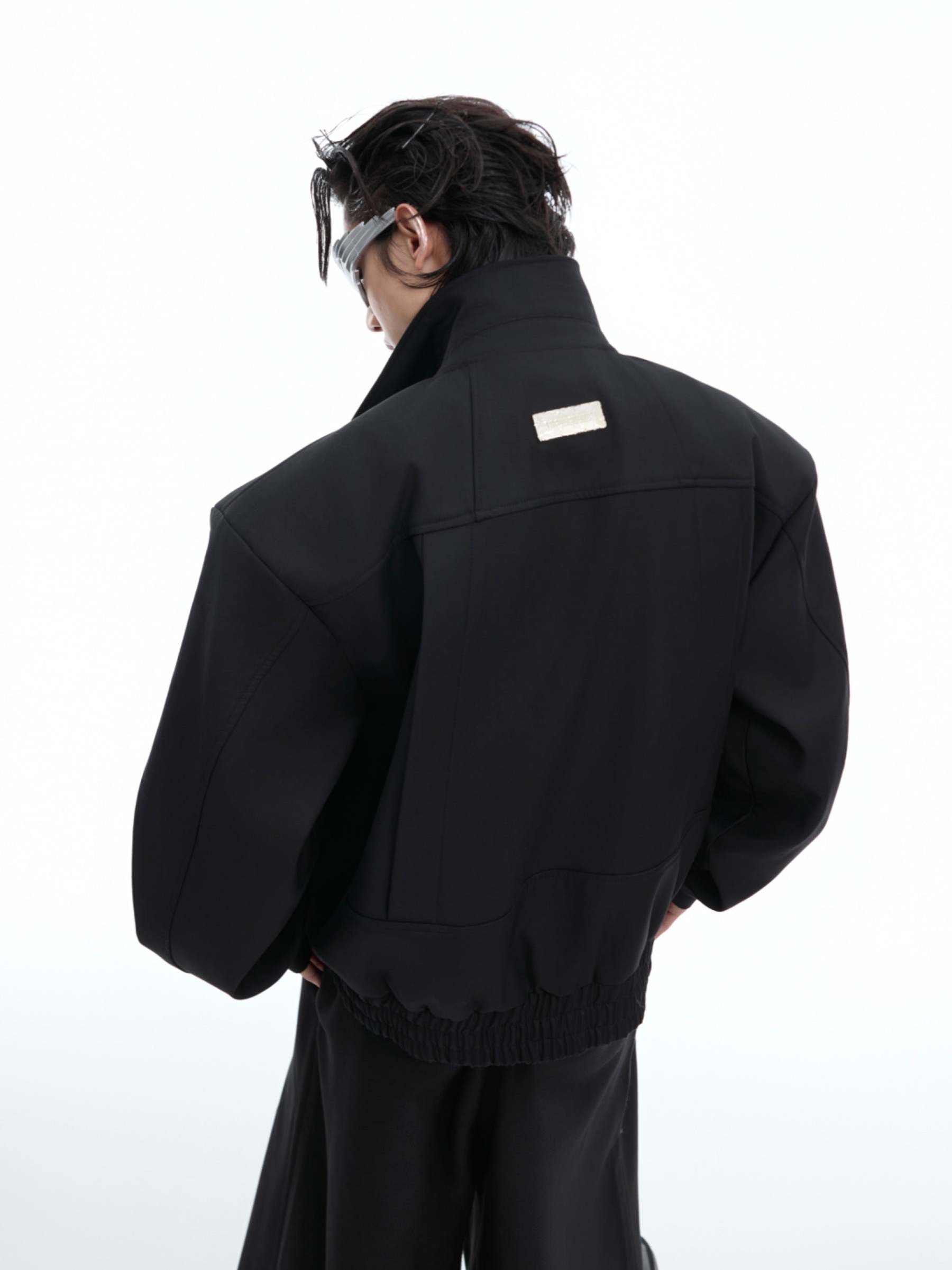 【24s Oct.】Pleated Tightening Shoulder Pads Design Sense Biker Jacket-IYAMIUIO