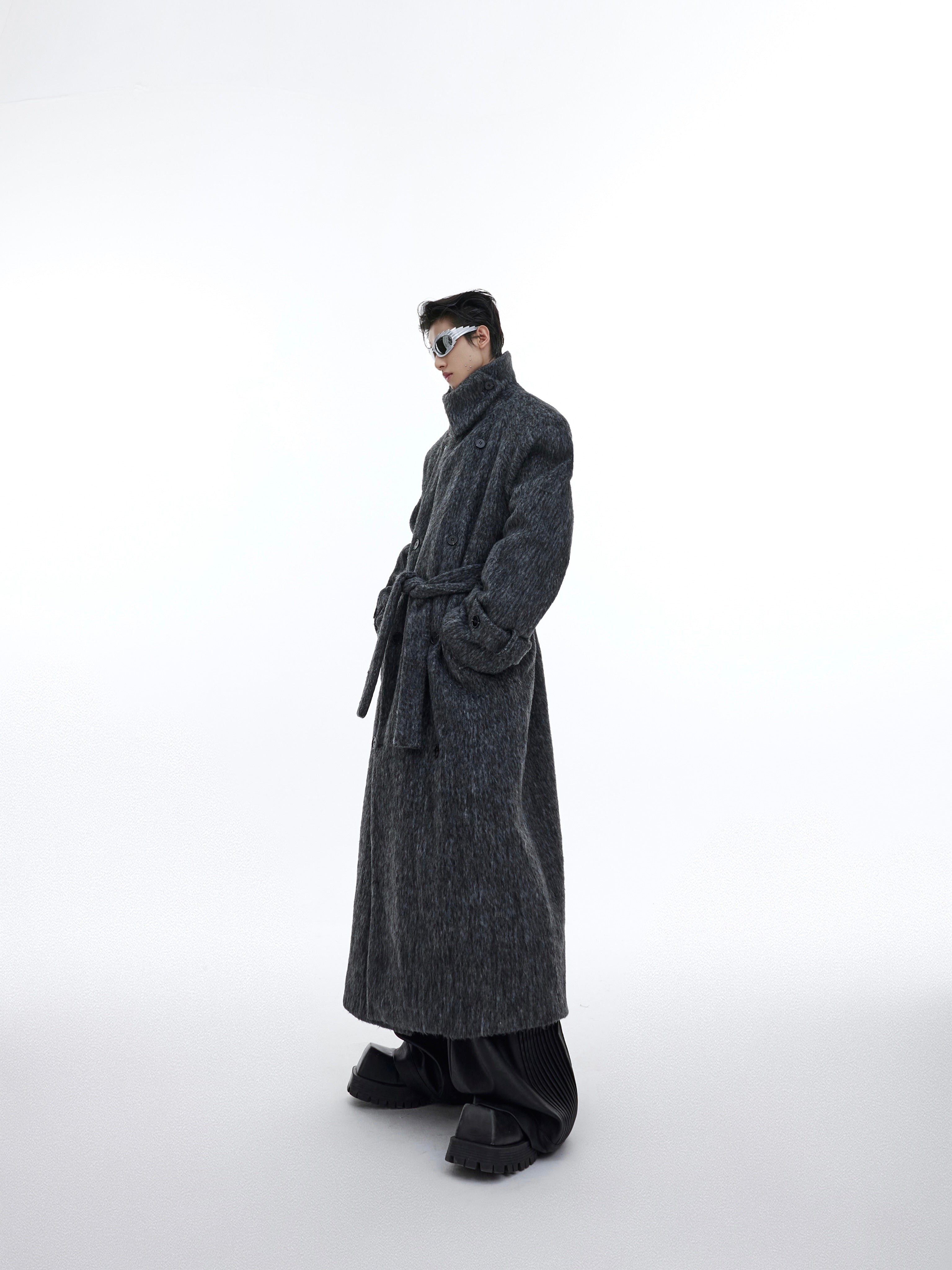 【23s November.】Double Layer Thickened Strappy Woolen Coat-IYAMIUIO