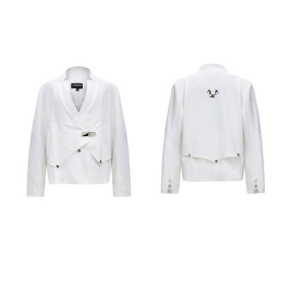 【24s Oct.】Niche Deconstructed Glittery Metal Buckle Suit Jacket-IYAMIUIO