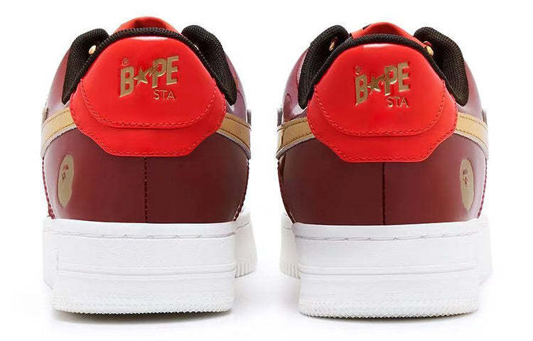 A BATHING APE Bape STA CNY Leather Low 'Red' 1J22-191-003-RED-IYAMIUIO