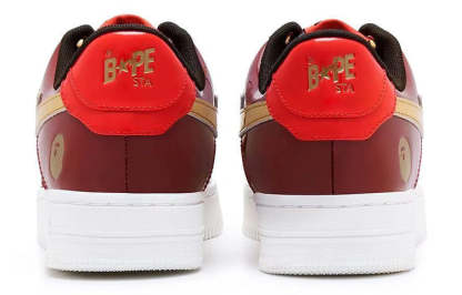 A BATHING APE Bape STA CNY Leather Low 'Red' 1J22-191-003-RED-IYAMIUIO