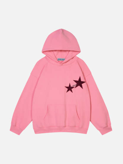 Aelfric Eden Star Print Color Contrast Hoodie-IYAMIUIO
