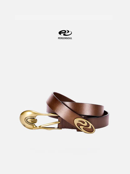 Personsoul Shaped Pin Buckle Leather Belt-IYAMIUIO
