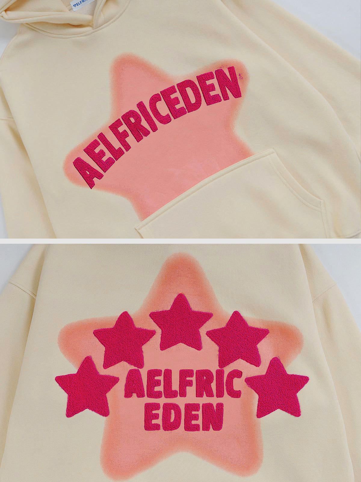 Aelfric Eden Vintage Embroidery Star Hoodie-IYAMIUIO
