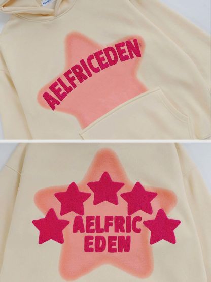 Aelfric Eden Vintage Embroidery Star Hoodie-IYAMIUIO
