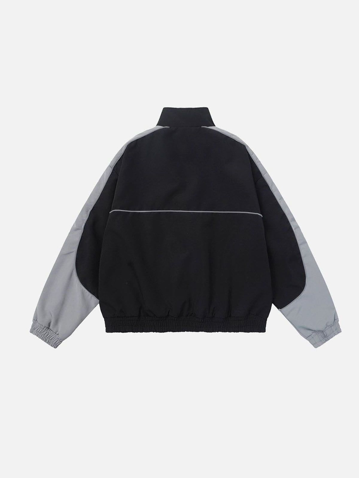 Aelfric Eden Reflective Stripe Star Zipper Jacket-IYAMIUIO