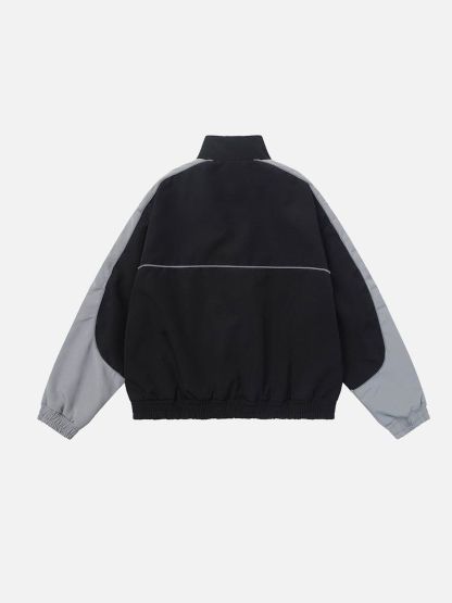 Aelfric Eden Reflective Stripe Star Zipper Jacket-IYAMIUIO