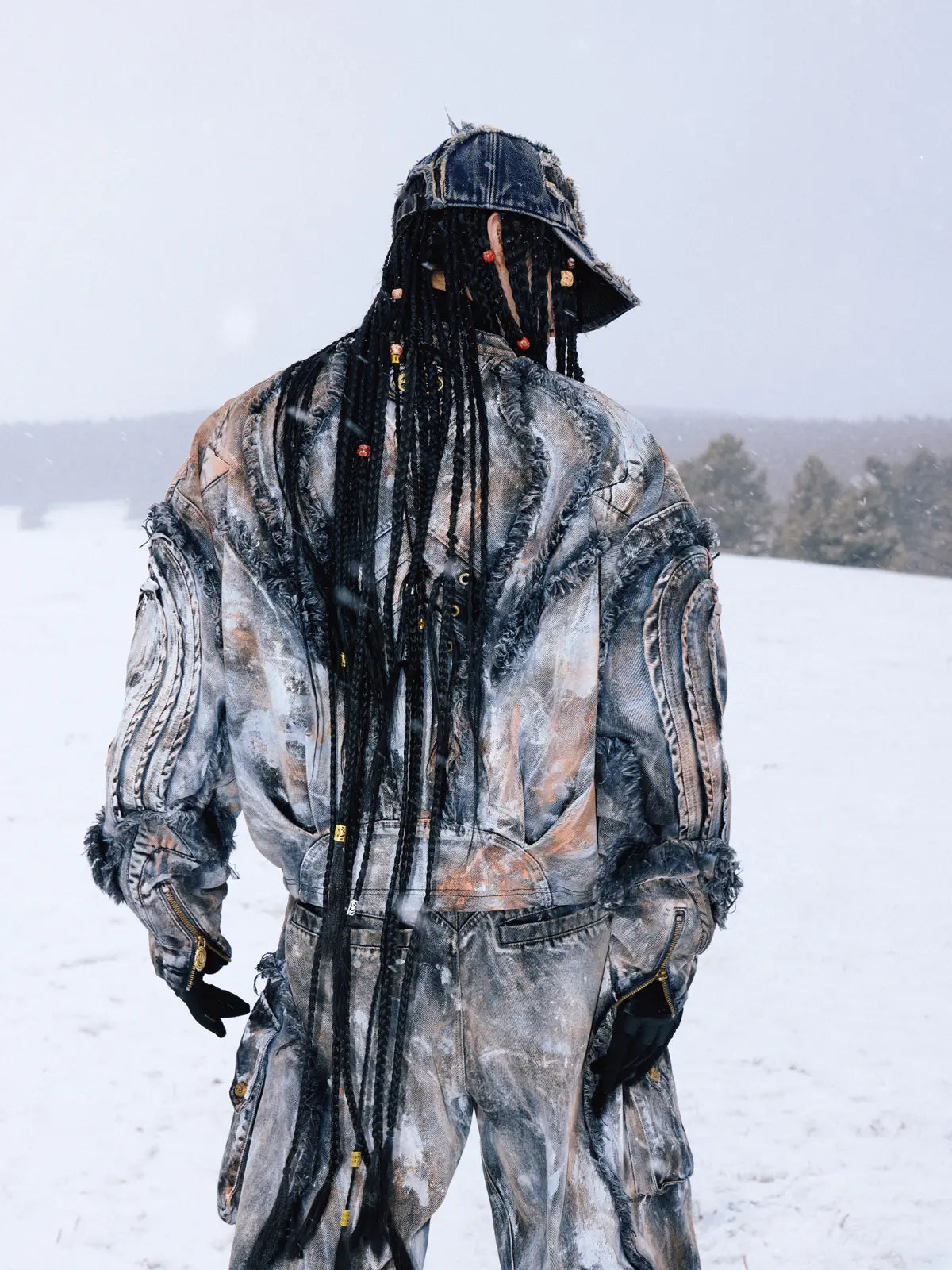 Graffiti Mud Wash Denim Jacket (only 60 pieces)-IYAMIUIO