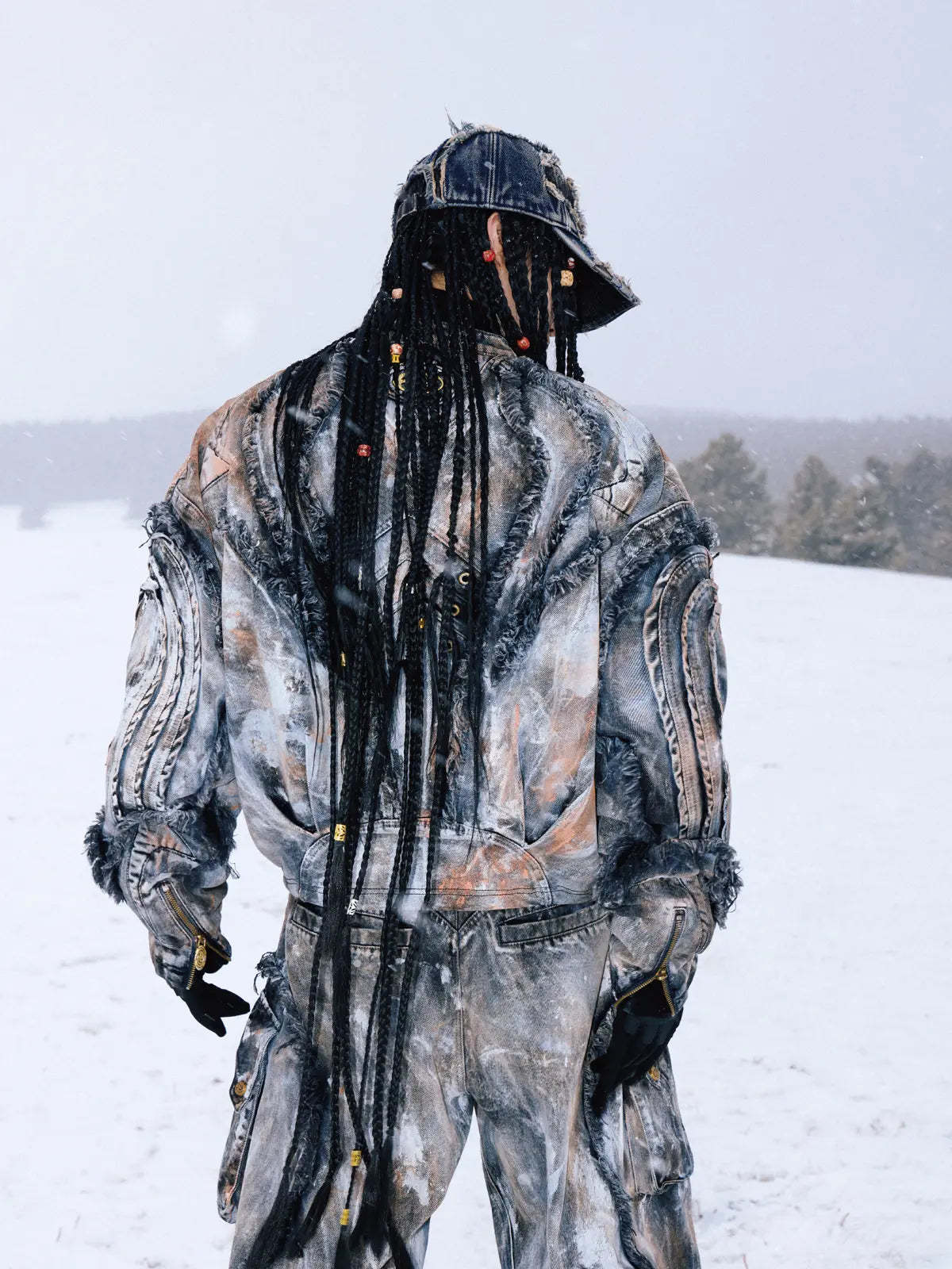 Graffiti Mud Wash Denim Jacket (only 60 pieces)-IYAMIUIO