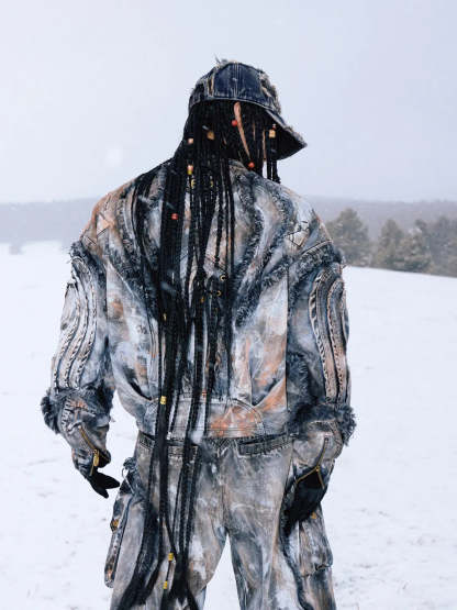 Graffiti Mud Wash Denim Jacket (only 60 pieces)-IYAMIUIO