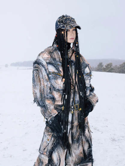 Graffiti Mud Wash Denim Jacket (only 60 pieces)-IYAMIUIO