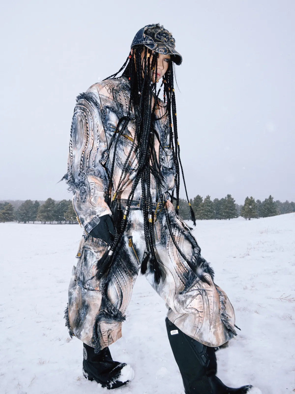 Graffiti Mud Wash Denim Jacket (only 60 pieces)-IYAMIUIO