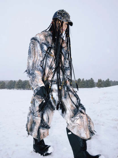 Graffiti Mud Wash Denim Jacket (only 60 pieces)-IYAMIUIO