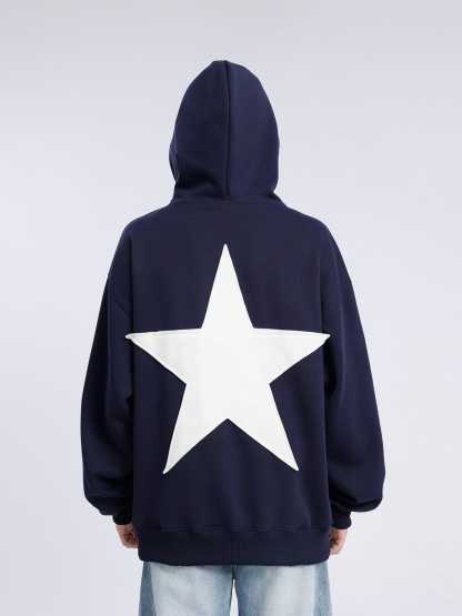 Aelfric Eden Star Print Color Contrast Hoodie-IYAMIUIO