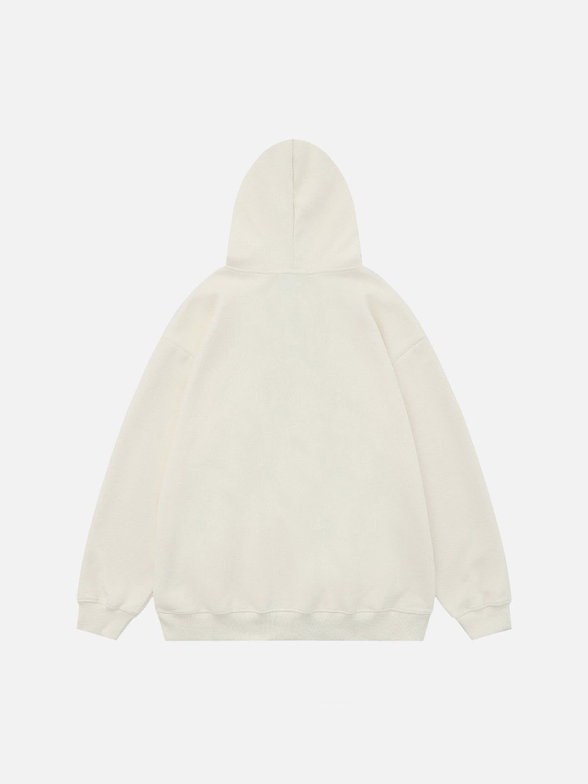 Aelfric Eden Denim Star Applique Embroidery Hoodie-IYAMIUIO