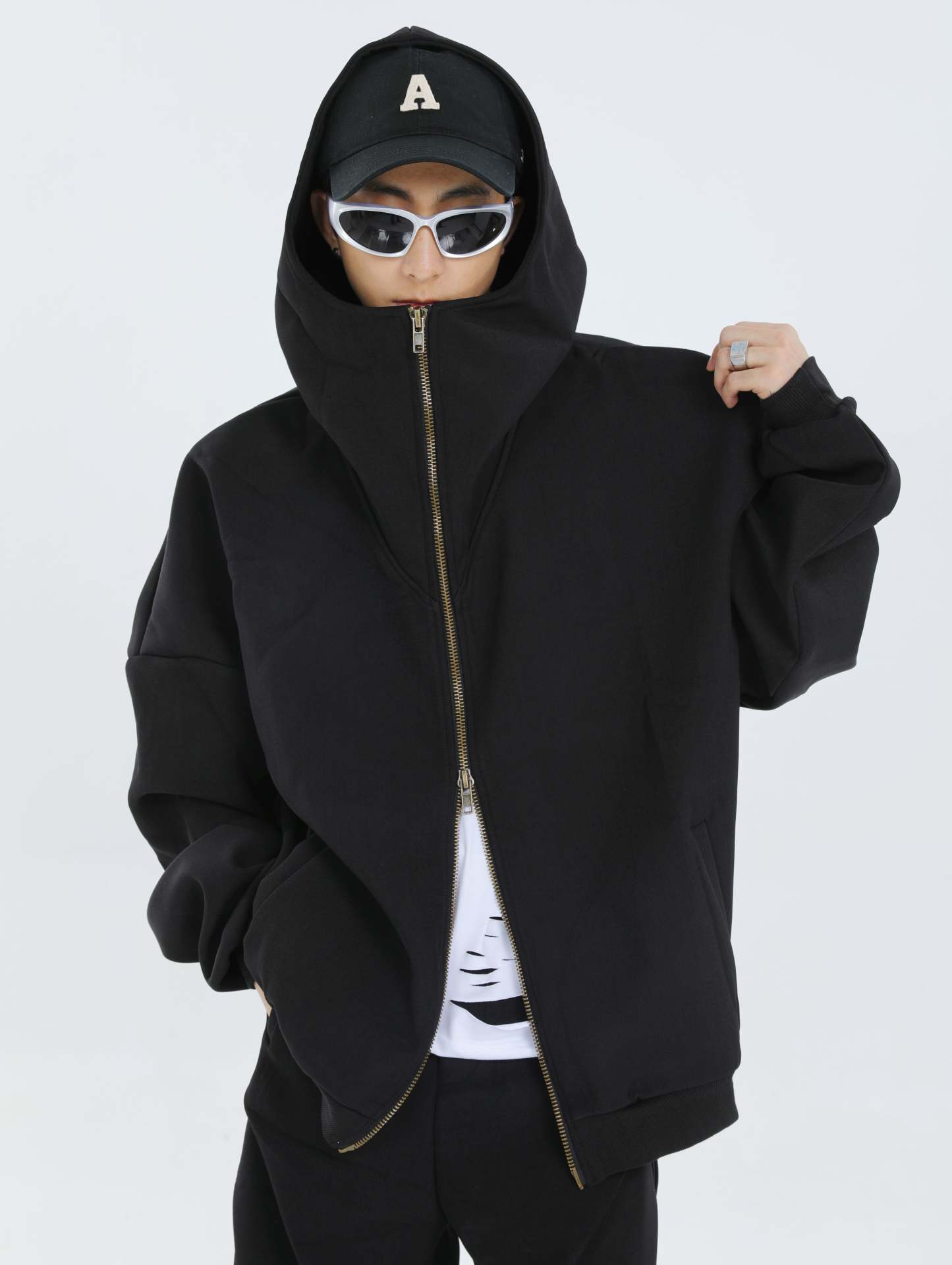 【23s September.】Double-zip Hooded Sweatshirt Set-IYAMIUIO