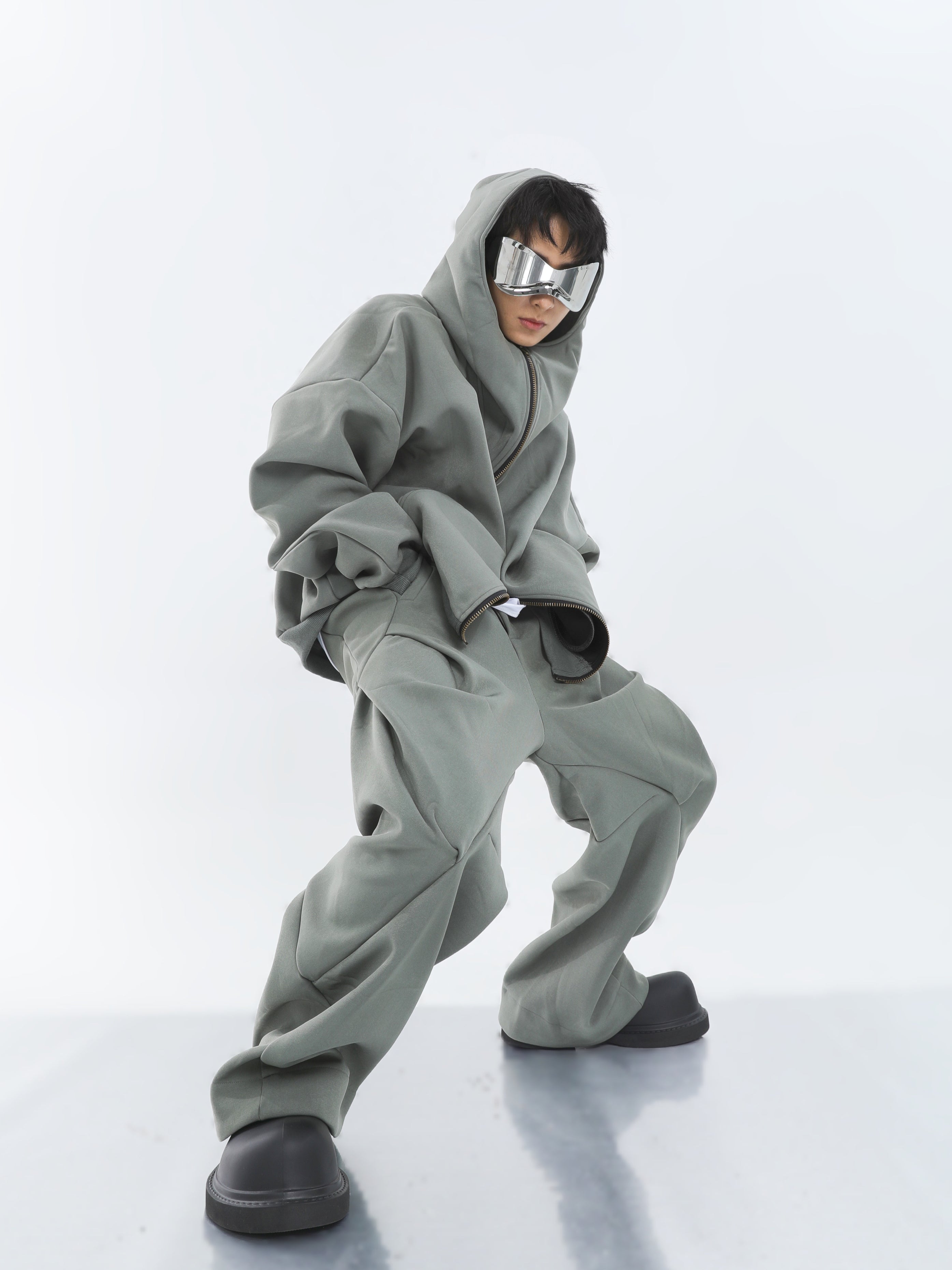 【23s September.】Double-zip Hooded Sweatshirt Set-IYAMIUIO