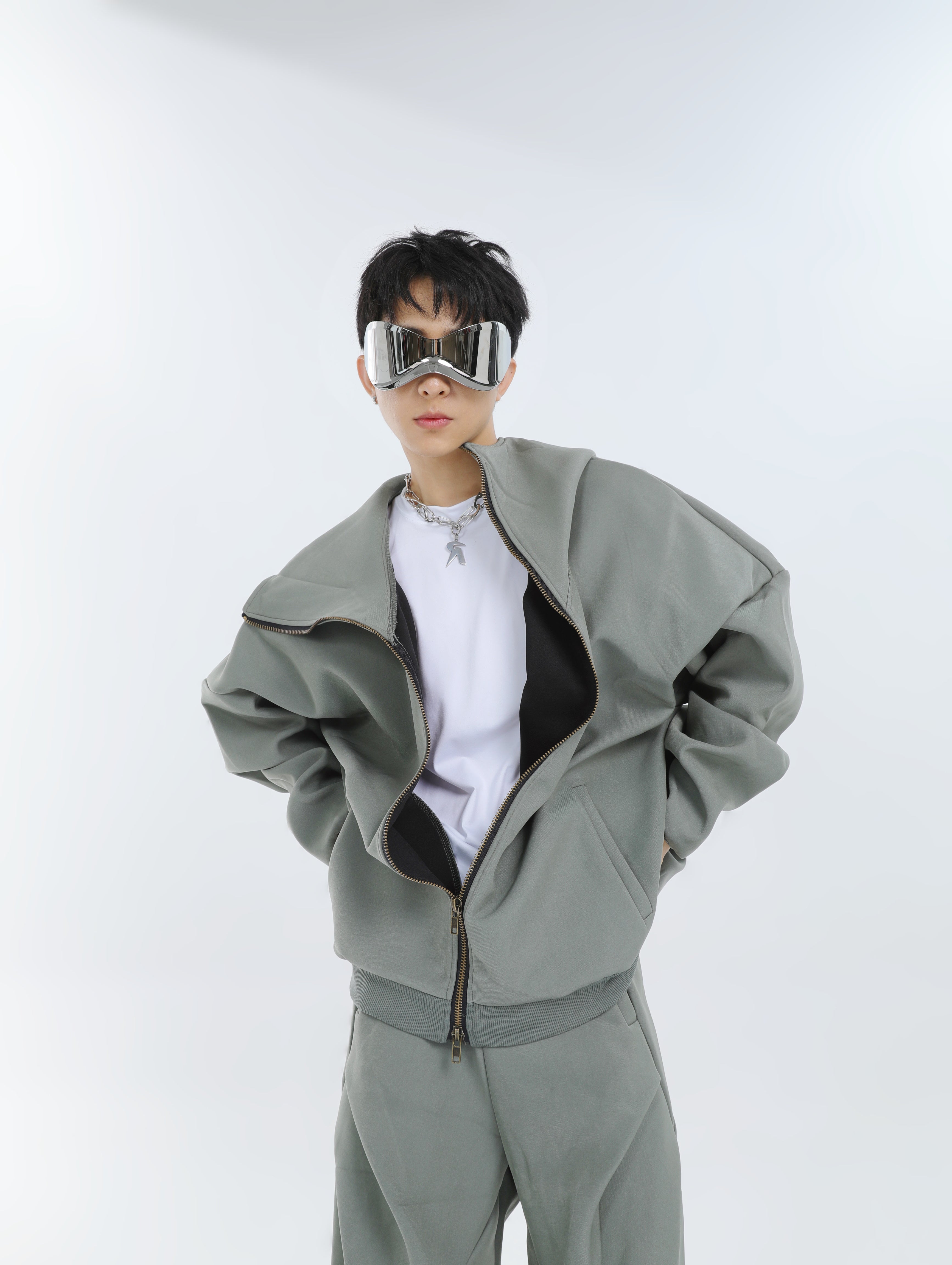 【23s September.】Double-zip Hooded Sweatshirt Set-IYAMIUIO