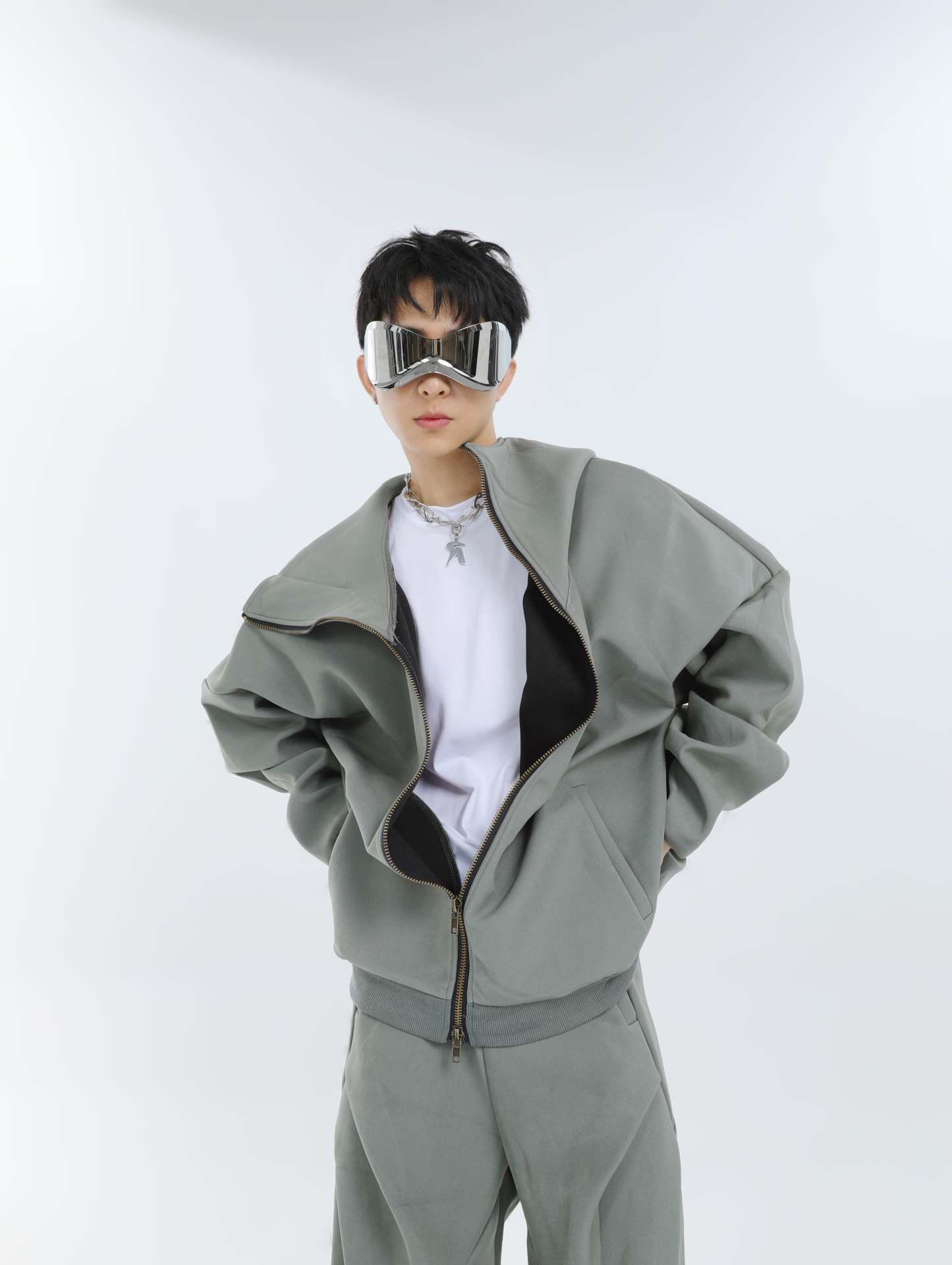 【23s September.】Double-zip Hooded Sweatshirt Set-IYAMIUIO