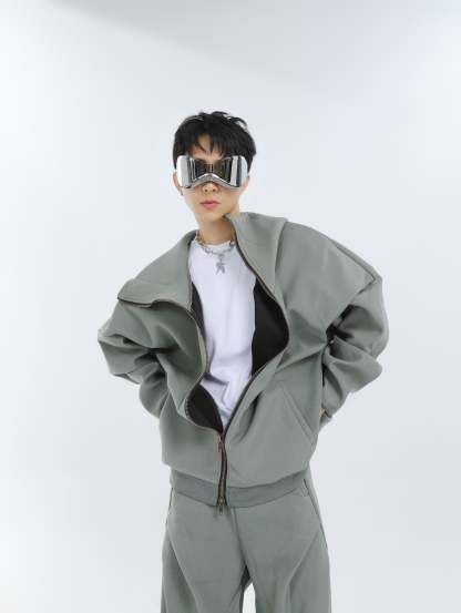 【23s September.】Double-zip Hooded Sweatshirt Set-IYAMIUIO