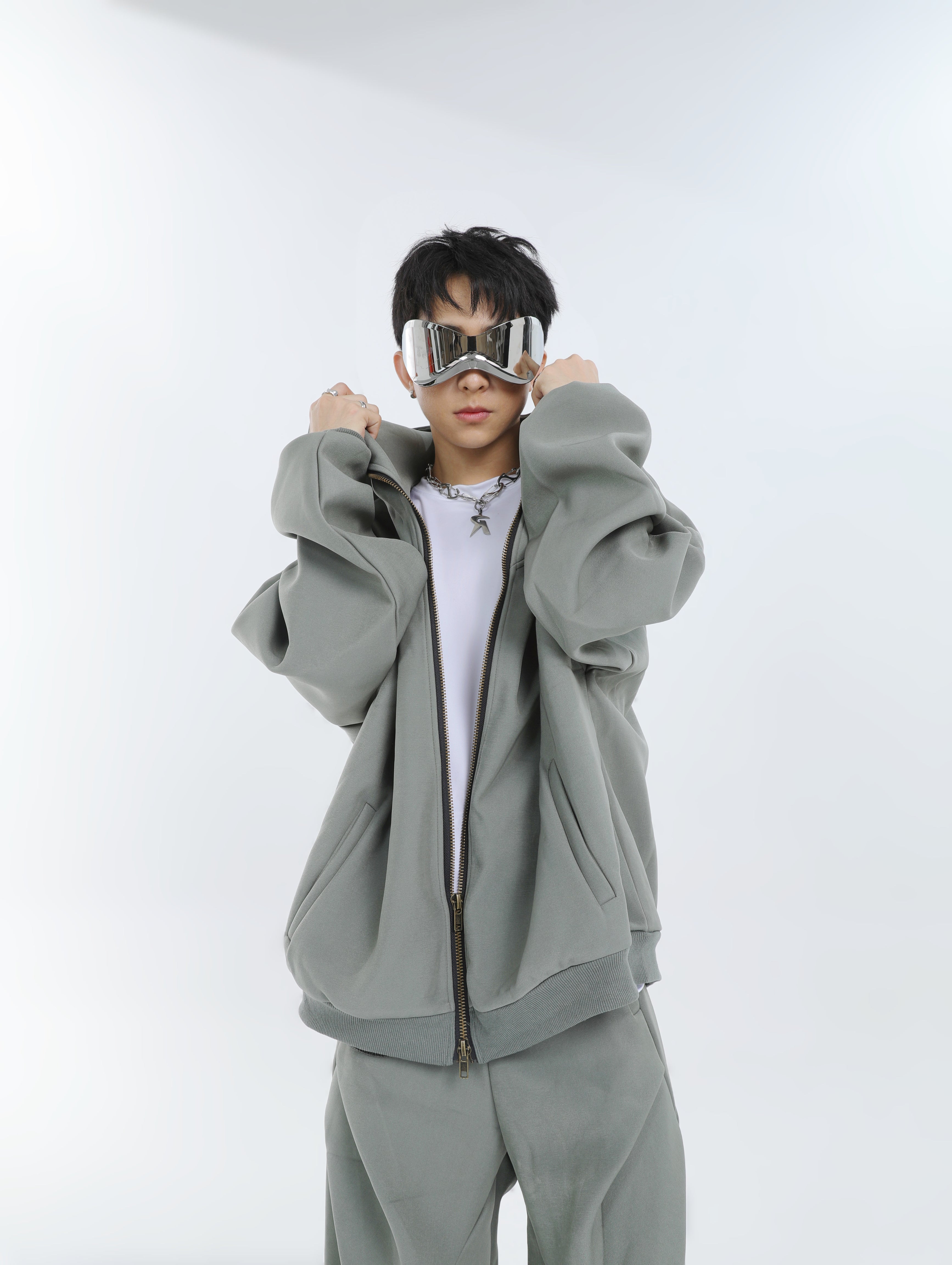 【23s September.】Double-zip Hooded Sweatshirt Set-IYAMIUIO