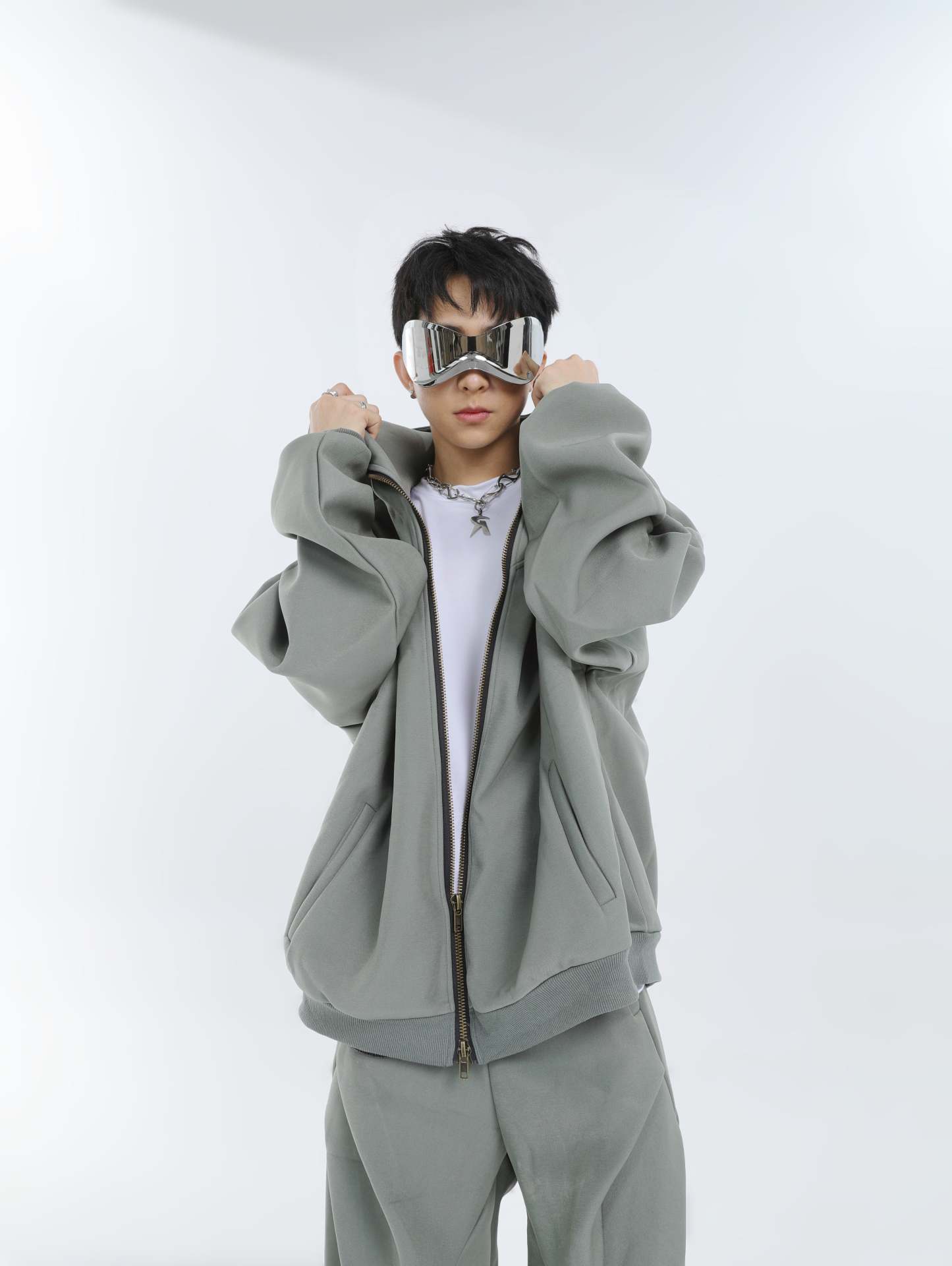 【23s September.】Double-zip Hooded Sweatshirt Set-IYAMIUIO