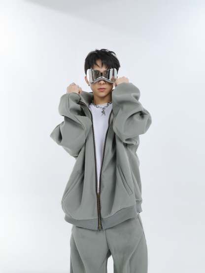 【23s September.】Double-zip Hooded Sweatshirt Set-IYAMIUIO