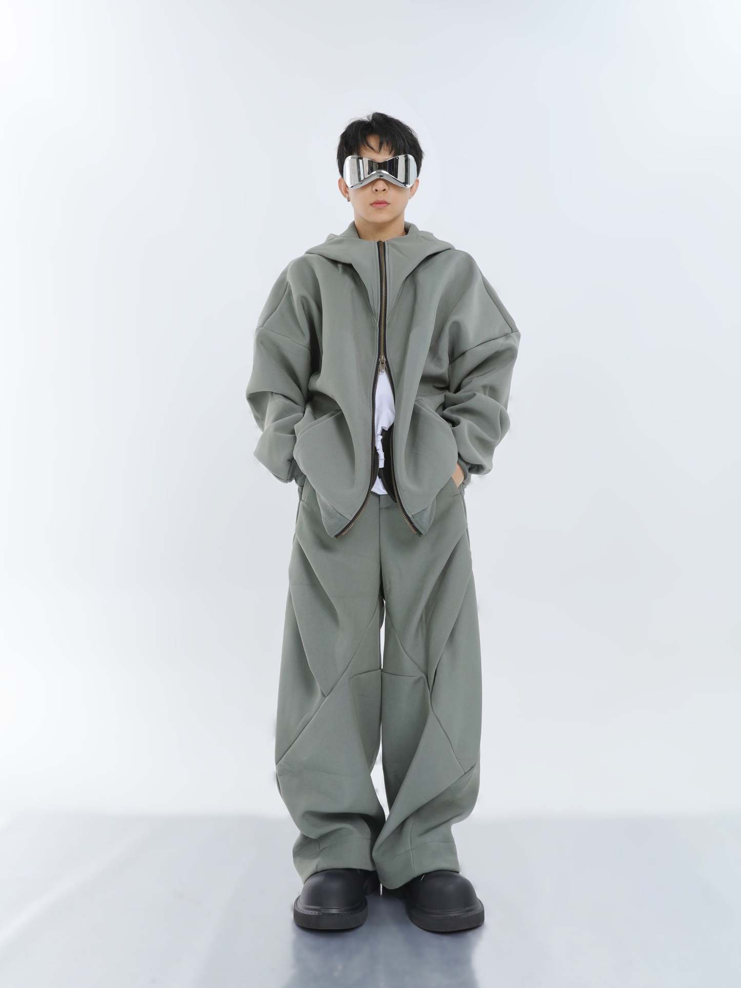 【23s September.】Double-zip Hooded Sweatshirt Set-IYAMIUIO