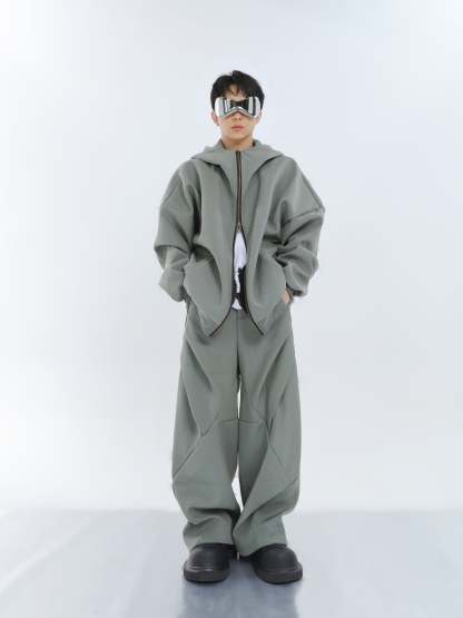 【23s September.】Double-zip Hooded Sweatshirt Set-IYAMIUIO