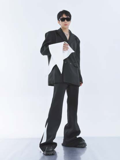 【23s September.】Removable Patchwork Double-Breasted Suit-IYAMIUIO