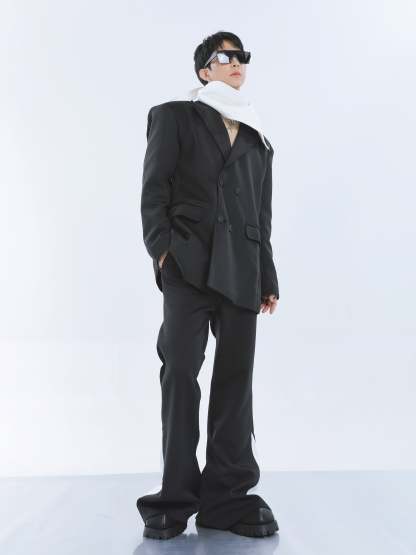 【23s September.】Removable Patchwork Double-Breasted Suit-IYAMIUIO