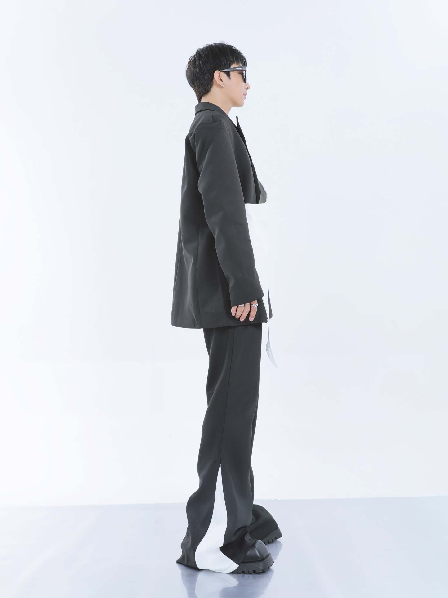 【23s September.】Removable Patchwork Double-Breasted Suit-IYAMIUIO