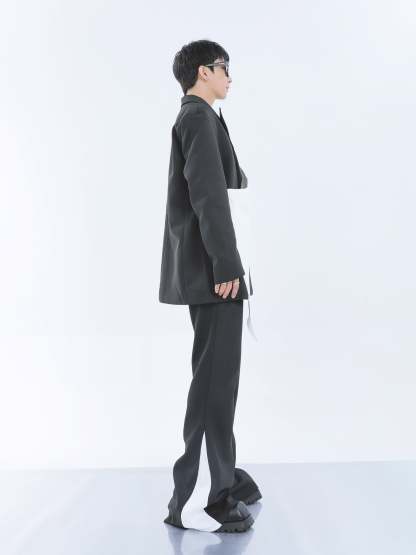 【23s September.】Removable Patchwork Double-Breasted Suit-IYAMIUIO