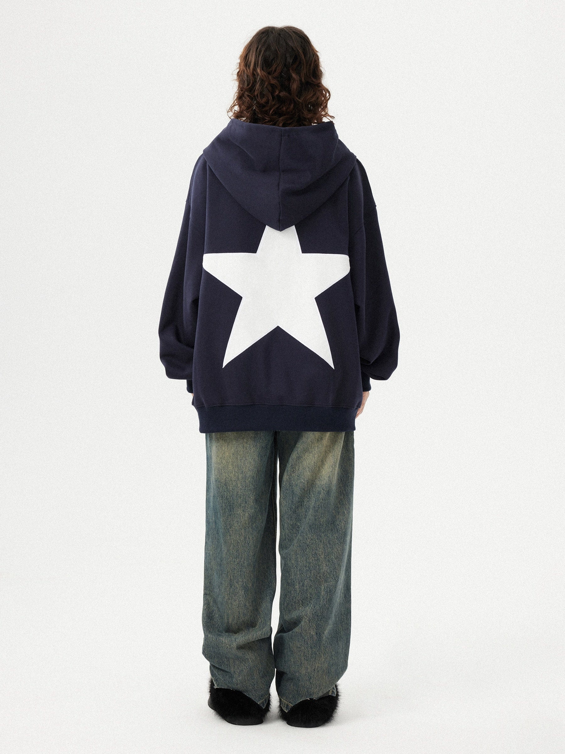 Aelfric Eden Star Print Color Contrast Hoodie-IYAMIUIO