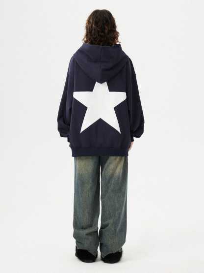 Aelfric Eden Star Print Color Contrast Hoodie-IYAMIUIO