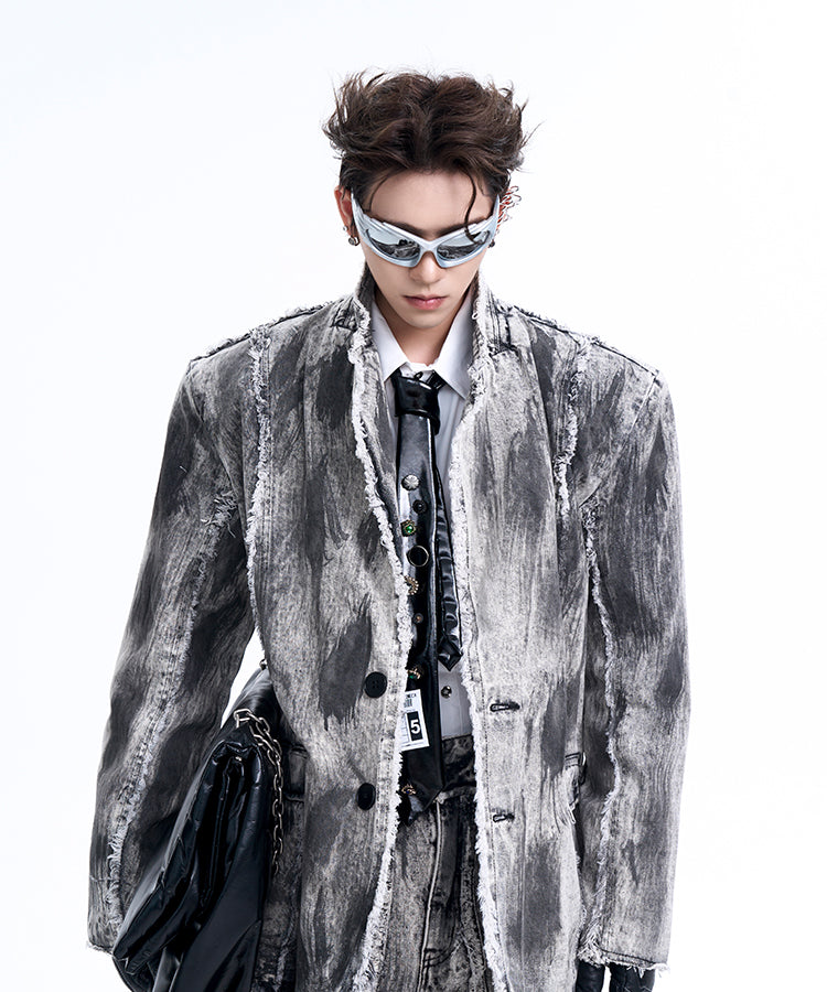 【24s Oct.】Distressed Vintage Denim Jacket-IYAMIUIO