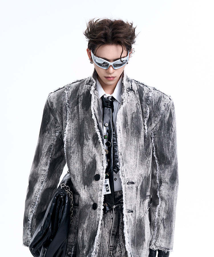 【24s Oct.】Distressed Vintage Denim Jacket-IYAMIUIO