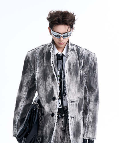 【24s Oct.】Distressed Vintage Denim Jacket-IYAMIUIO