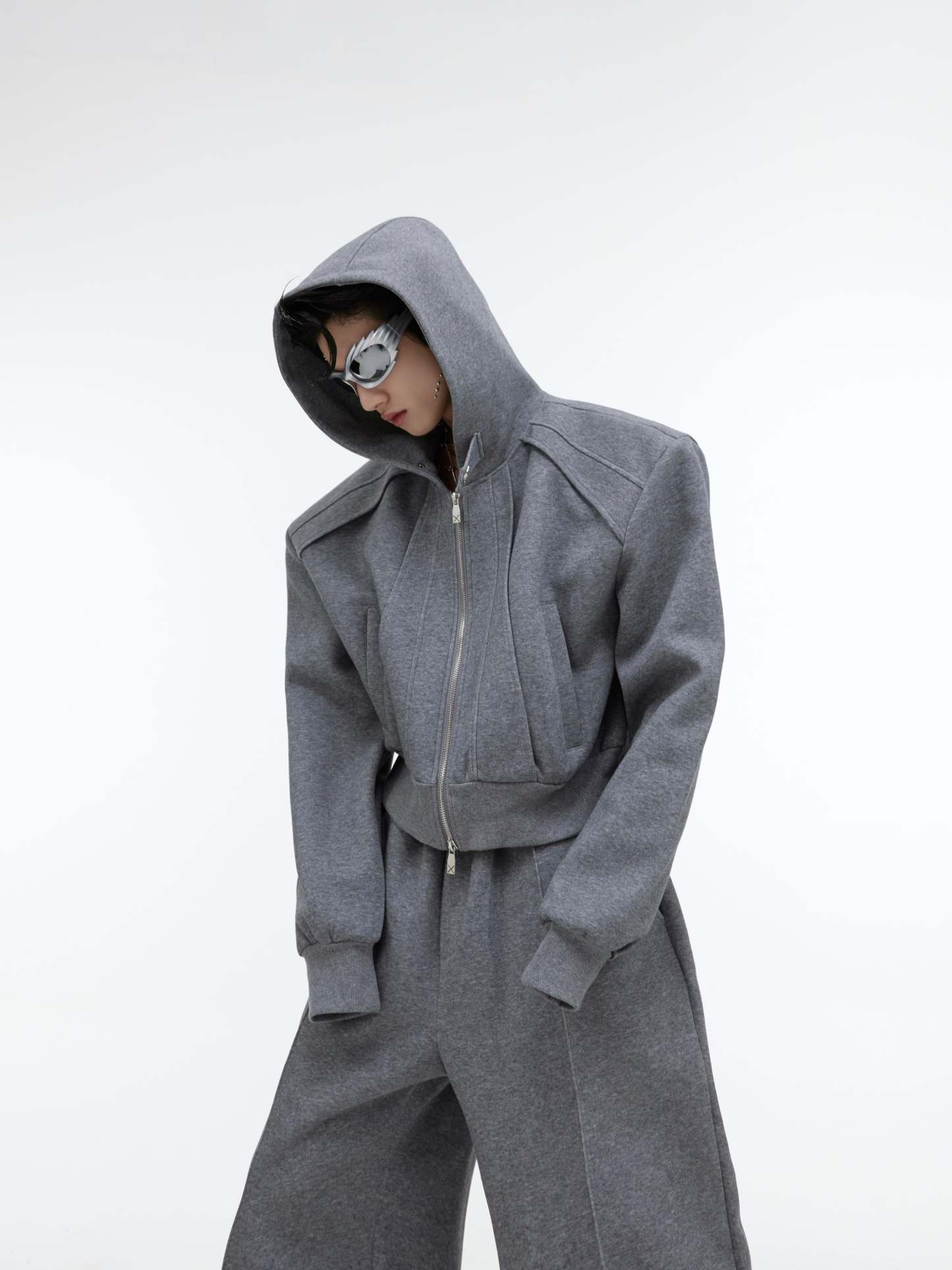 【23s October.】Fine Sparkly Hooded Sweatshirt Set-IYAMIUIO