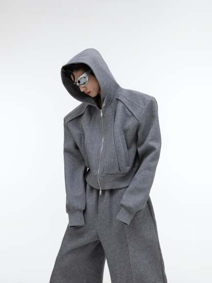 【23s October.】Fine Sparkly Hooded Sweatshirt Set-IYAMIUIO