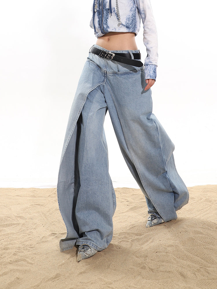 【24s January.】Fake Two-piece High-end Hot Girl Jeans Skirt-IYAMIUIO