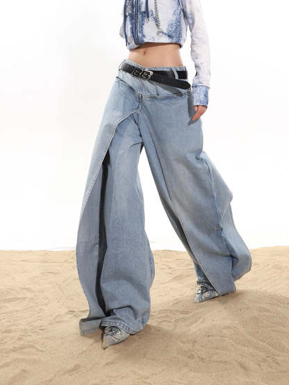 【24s January.】Fake Two-piece High-end Hot Girl Jeans Skirt-IYAMIUIO